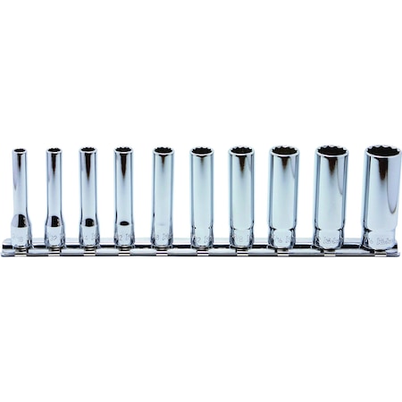Ko-Ken Socket set 3/16-9/16 12 Point 150mm Aerospace 10 pieces 1/4 Sq. Drive, RSAS2305A/10 RSAS2305A/10